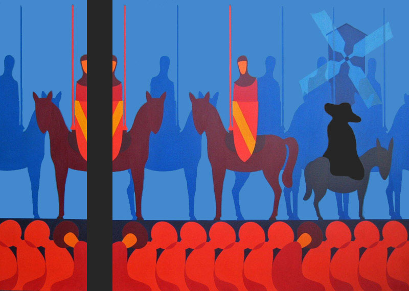 Don Chisciotte della storia - olio su tela cm 300X200