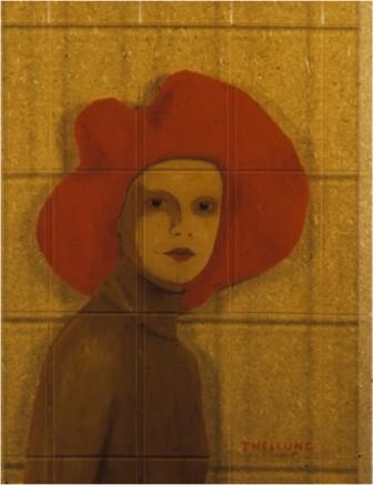 Lucrezia - olio riflesso su vetro cm 40 X 52