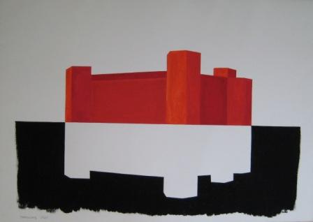 il castello - tempera su carta cm 70 x 50